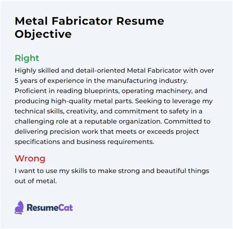 metal fabrication career objective|good objectives for fabricators.